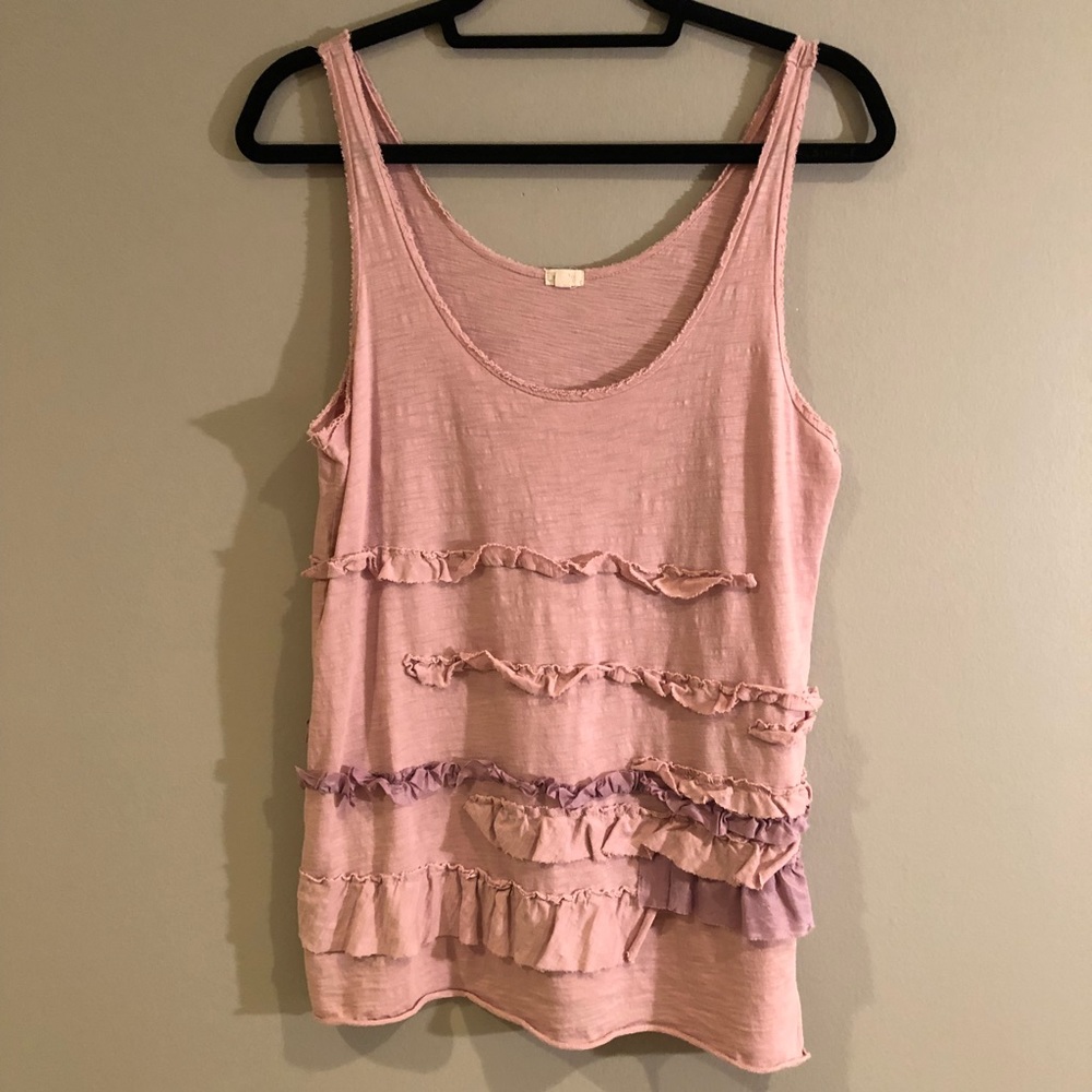 J. Crew // Mauve Ruffled Top